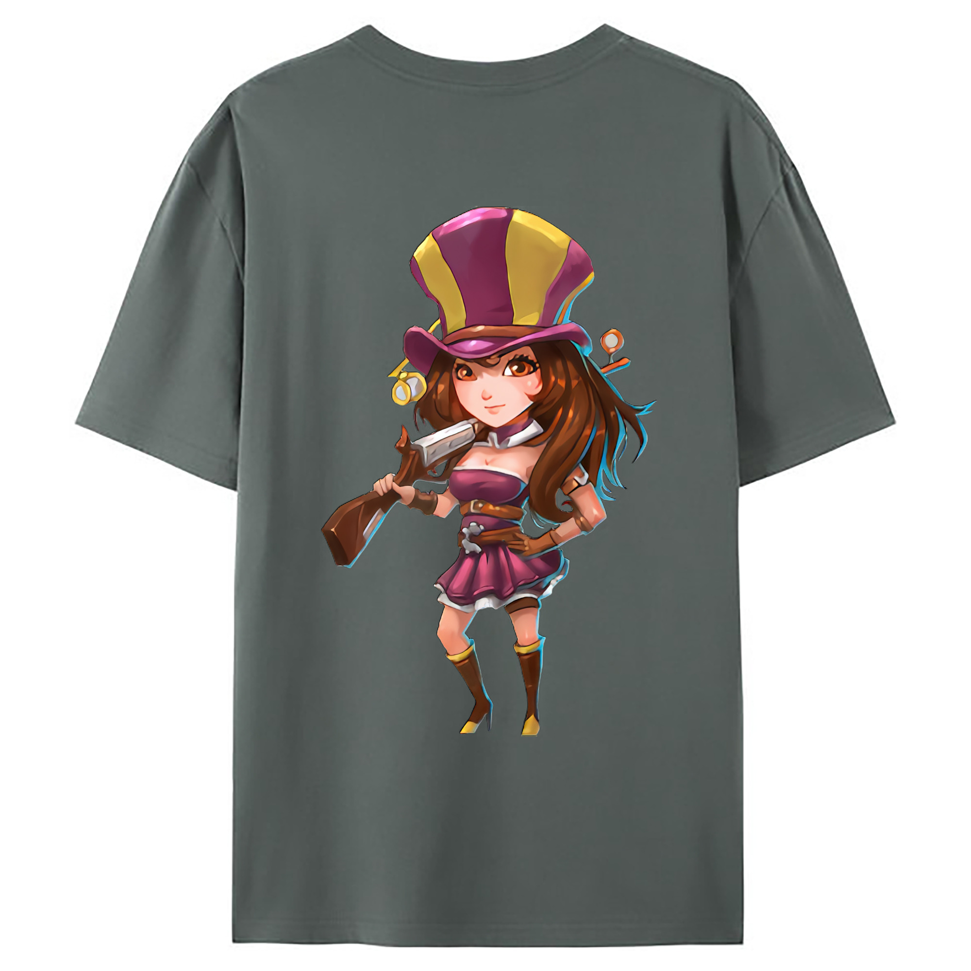 （画像用） リーグ・オブ・レジェンド League of Legends LOL 綿100％ メンズ半袖Tシャツ（バックプリント） 通気性
